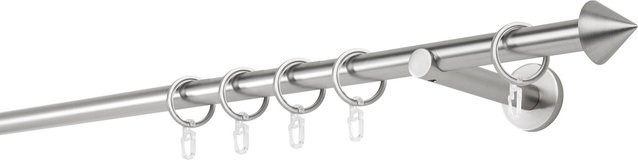 ONDECO Handlauf Edelstahl-Optik 1-läufig mit Wandträgern und Cone-Endstück, Länge: 360 cm, Durchmesser: 20 mm, Wandabstand: 12 cm - Bild 1