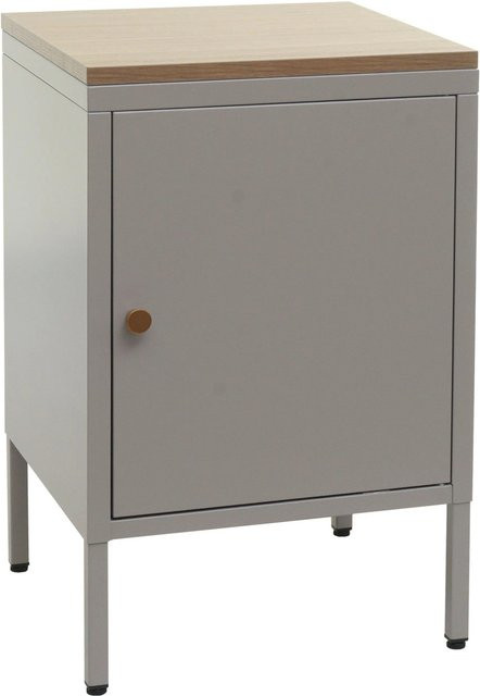 MCW Nachttisch L84 Kommode aus Metall in Grau, H: 63 cm, B: 40 cm, T: 40 cm - Bild 2