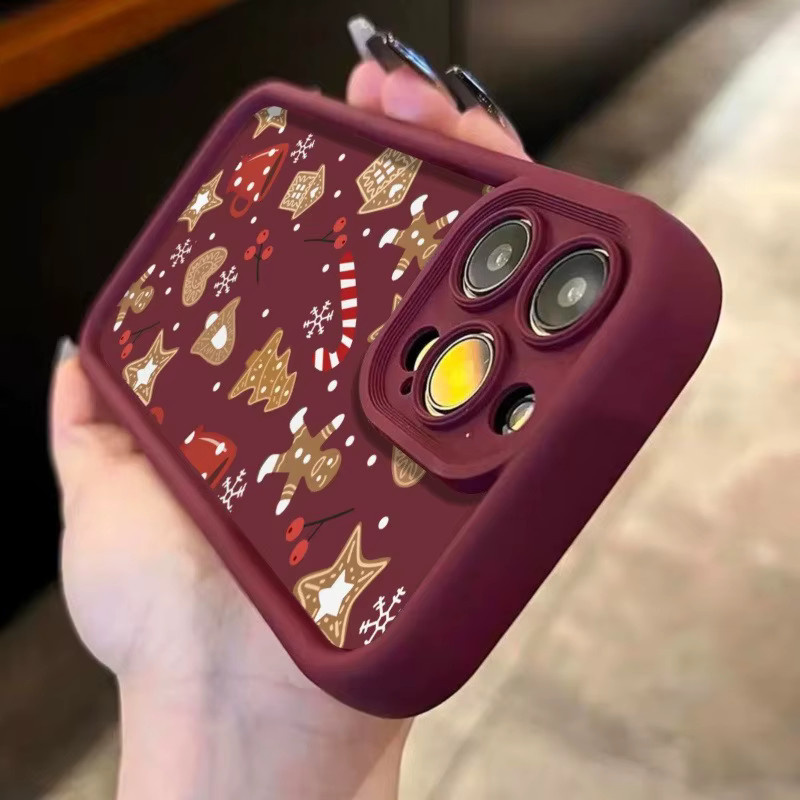 Apple Handyhülle aus TPU mit Weihnachtsbaumrohr-Herzmuster in Rot für iPhone 11 bis iPhone 17 Pro Max Serie - Bild 3