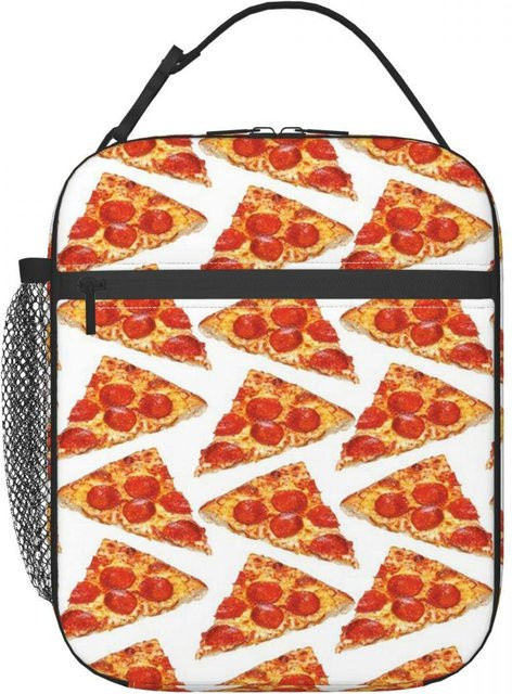 Fancy Style Studio Thermische Lunchtasche für Kinder mit Pizza-Slice-Muster, Auslaufsichere Kühltasche in Mehrfarbig - Bild 1
