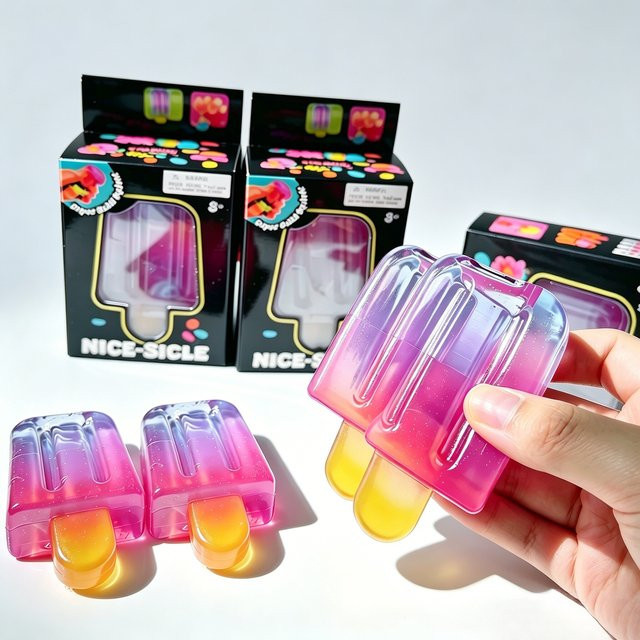 soulbao Gradient Liquid Filled Popsicle Squishy Toy, Stress Relief Hand Squeeze Gadget, Desktop Ornament - Bild 1