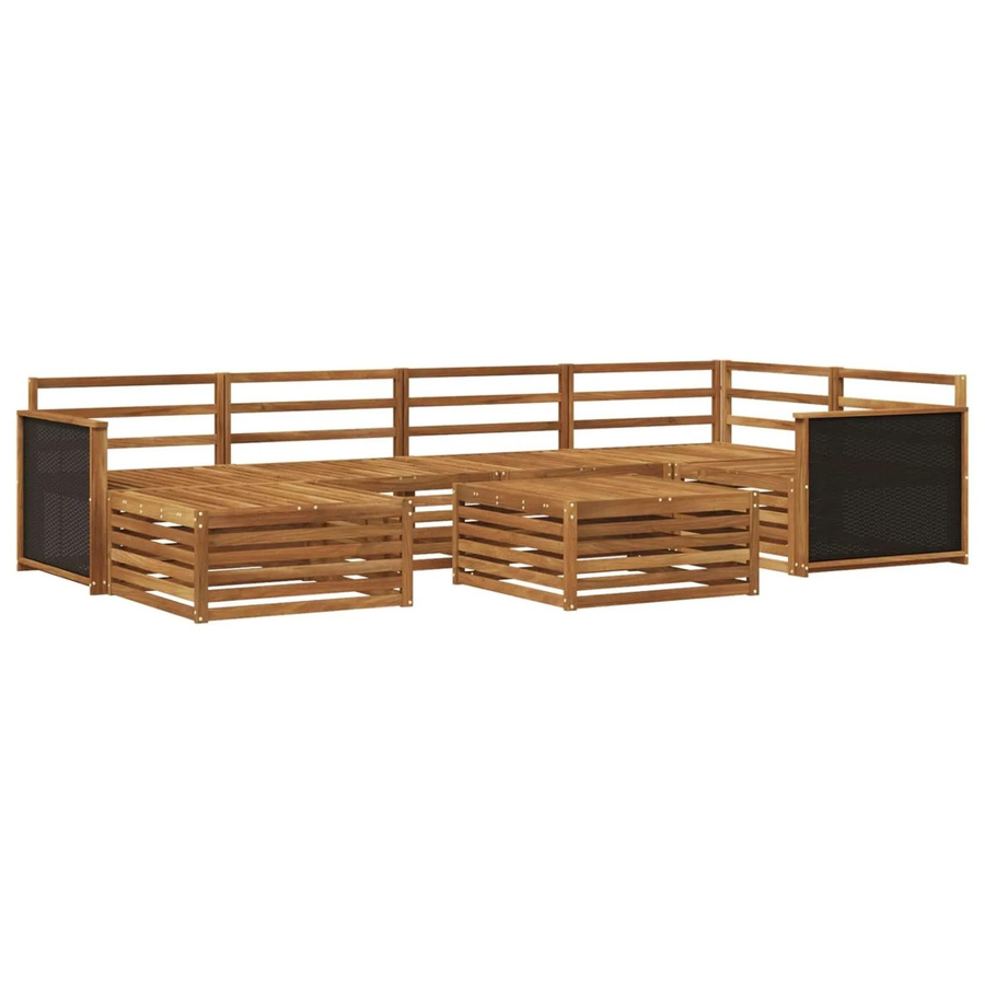 vidaXL Outdoor-Sofagarnitur aus Akazienholz in Braun, 7-teiliges Set im modernen Latten-Design - Bild 2