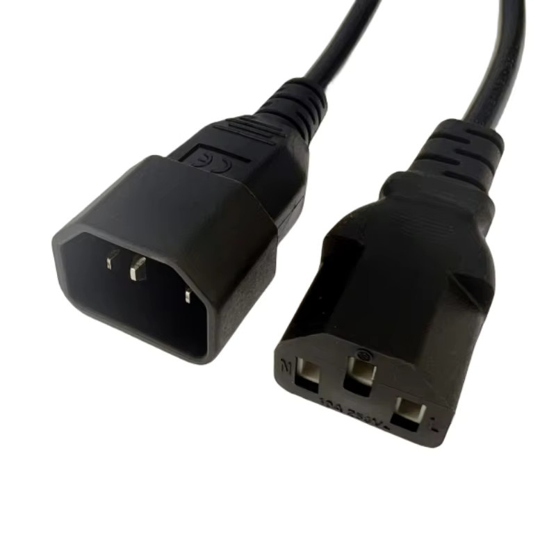 Fengyi IEC C14 auf IEC C13 Stromverlängerungskabel in Schwarz für PC, Monitor und Bühnenlicht - Bild 4