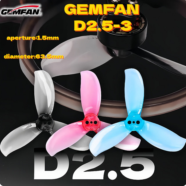 Gemfan D2.5 Propeller 2,5 Zoll mit 1,5 mm Blende in Grau für DJI O4 Bildübertragung Crossover Drohnen, 4 Paar - Bild 1
