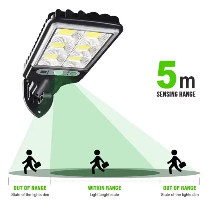 Heinast LED Solar Außenwandlampe mit Bewegungssensor, Wasserdichte COB Gartenleuchte für Terrasse und Hof, Schwarz - Bild 4