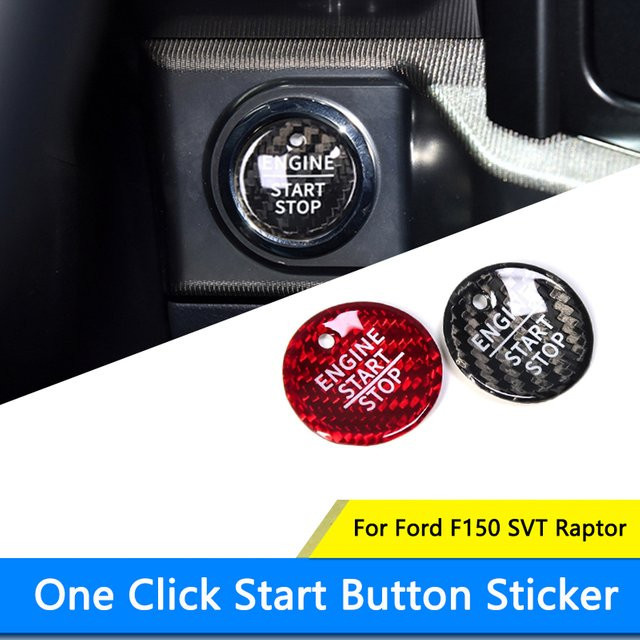 QHCP Start-Stopp-Knopf Abdeckung aus Carbon Fiber in Schwarz für Ford F150 Raptor - Bild 1