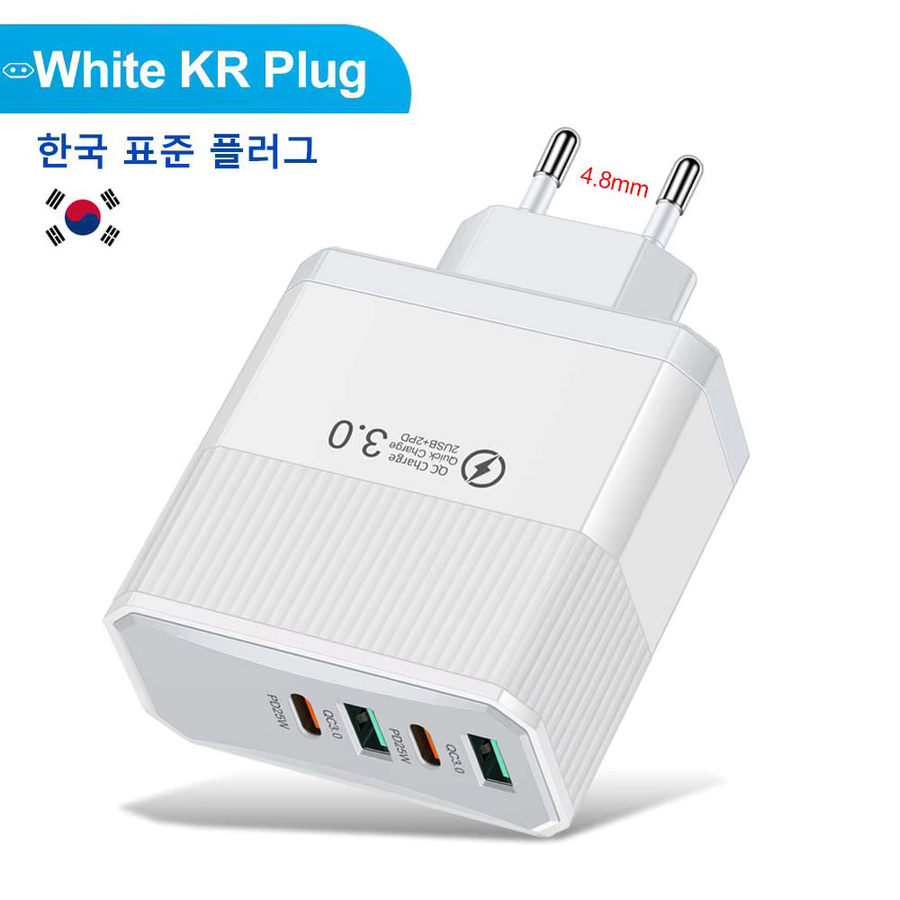 GUSEYEE 4-Port Schnellladegerät mit 2 USB-A und 2 USB-C PD Anschlüssen für iPhone 16 Pro Max, Xiaomi 14 und OnePlus als Reiseadapter - Bild 2