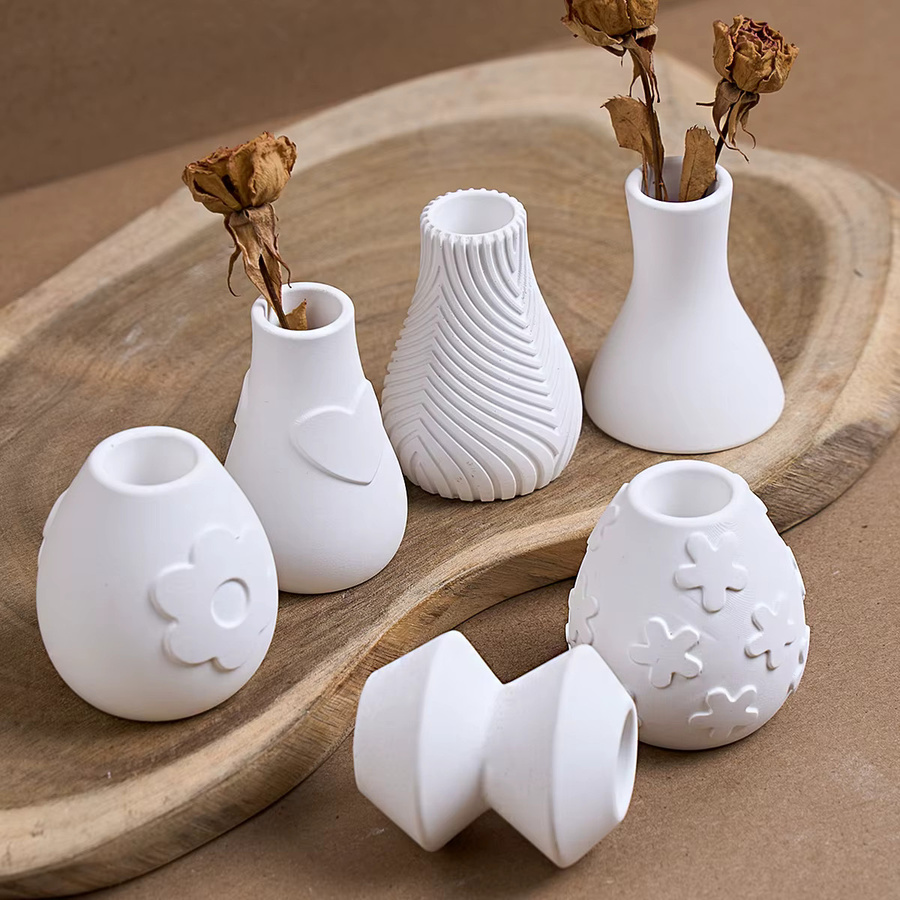 UDOCOOL Silikonform für DIY Vasen im Boho-Stil mit Blumenmuster für Gips, Harz oder Keramik, Farbe: Weiß - Bild 2
