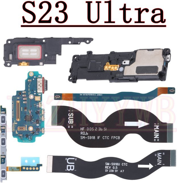 Samsung Ersatz-Ladeport mit Lautsprecher-Flexkabel und LCD-Antenne für S23 Ultra - Bild 1