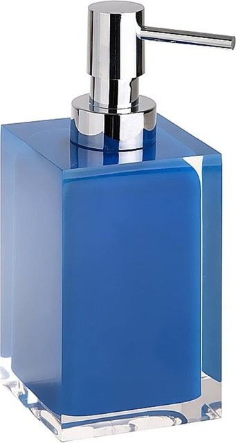Brillantbad BISTA Seifenspender aus Polyresin in Blau, freistehend, Fassungsvermögen: 250 ml, B/T/H: 7,0 x 8,2 x 17,2 cm - Bild 1