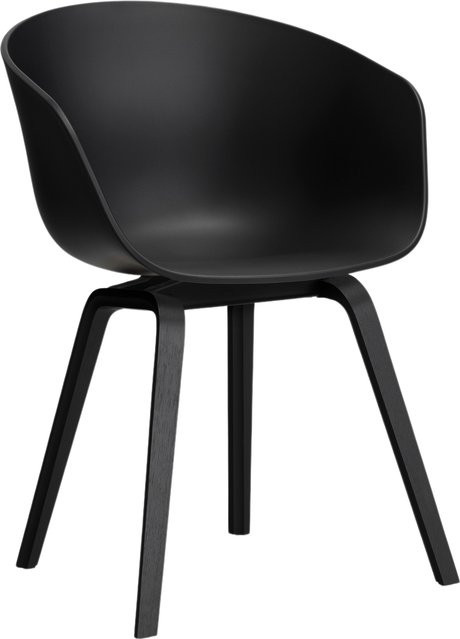 HAY About A Chair AAC 22 Armchair aus Polypropylen und Holz in Schwarz Matt - Bild 1