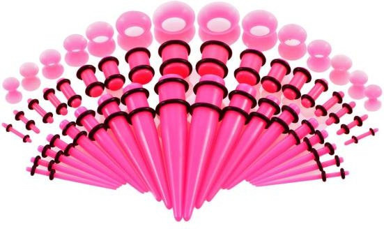 Ohr-Expander-Set, Acryl, rosa, Damen - Bild 1