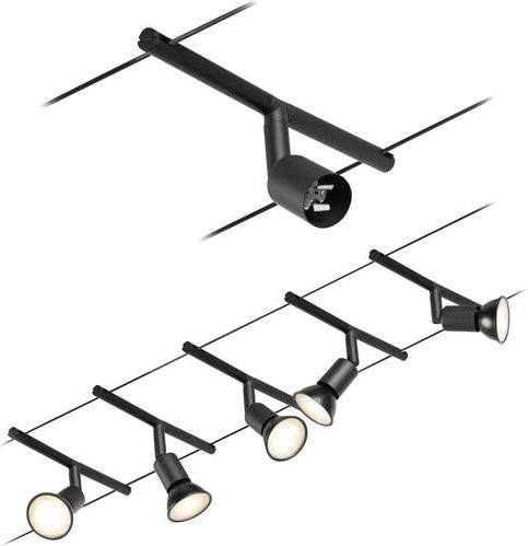 Paulmann Seil-Komplettsystem GU5.3 Track System in Schwarz matt und Chrom - Bild 1