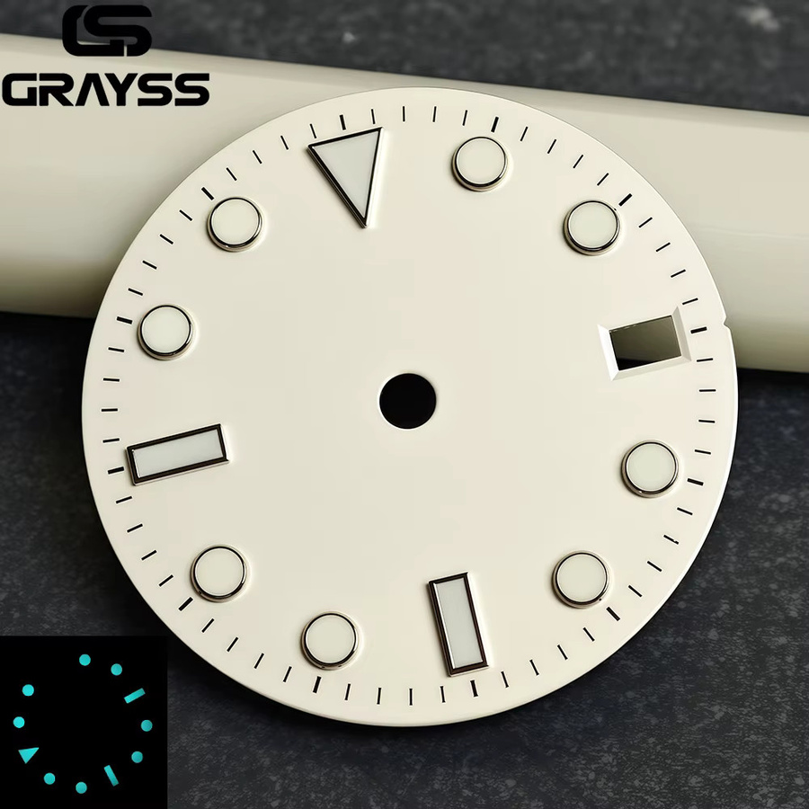 GRAYSS Uhrenzifferblatt, 28,5 mm, Schwarz-Grün, Matt-Texturiert - Bild 3