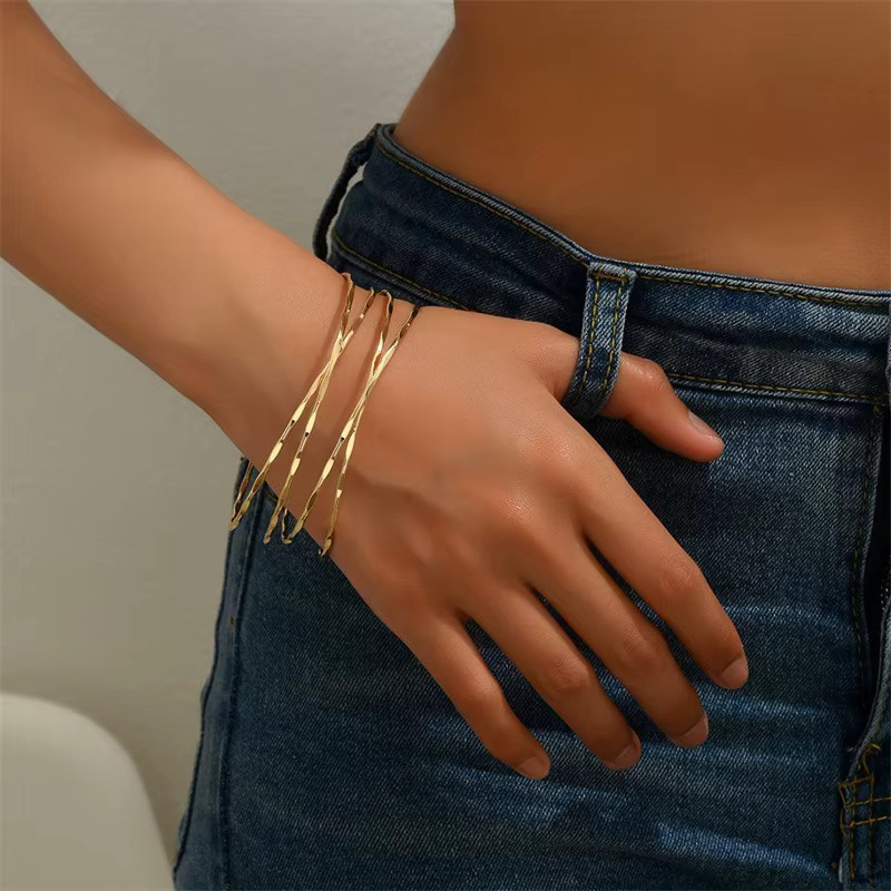 Velishy Manschettenarmband, Gold, Punk, Damen - Bild 3
