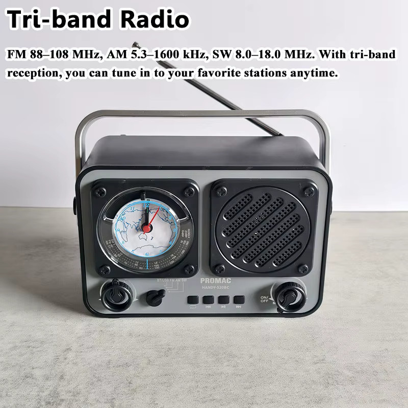 JINSERTA Tragbares Vintage Retro-Radio mit Bluetooth, FM/AM/SW und USB-Unterstützung - Bild 2