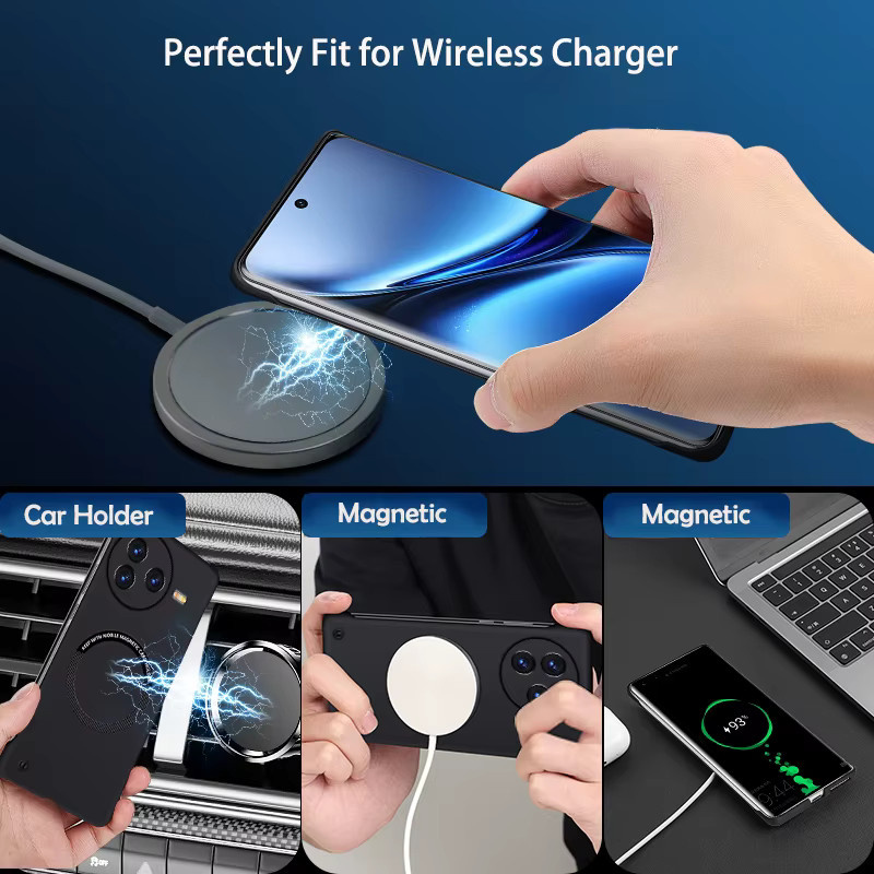 Ultradünne magnetische Handyhülle für Xiaomi Poco F7 Ultra F6 F5 F4 F3 X7 X6 Pro, rahmenloses und stoßfestes Design in Grün - Bild 2