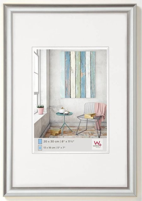 Walther Design Trendstyle Kunststoff Bilderrahmen Silber, Breite: 24 cm, Höhe: 30 cm - Bild 1