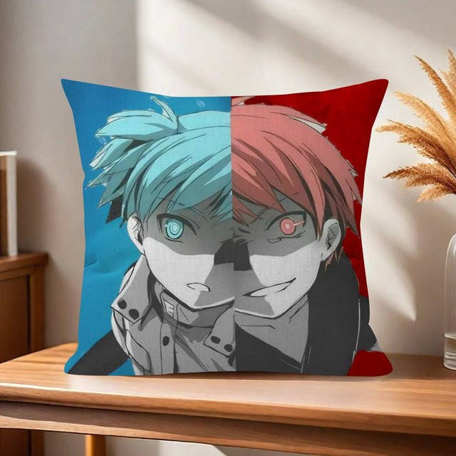 Anime Assassination Classroom Kissenbezug aus Plüsch, Blau, B/H: 45 x 45 cm - Bild 1