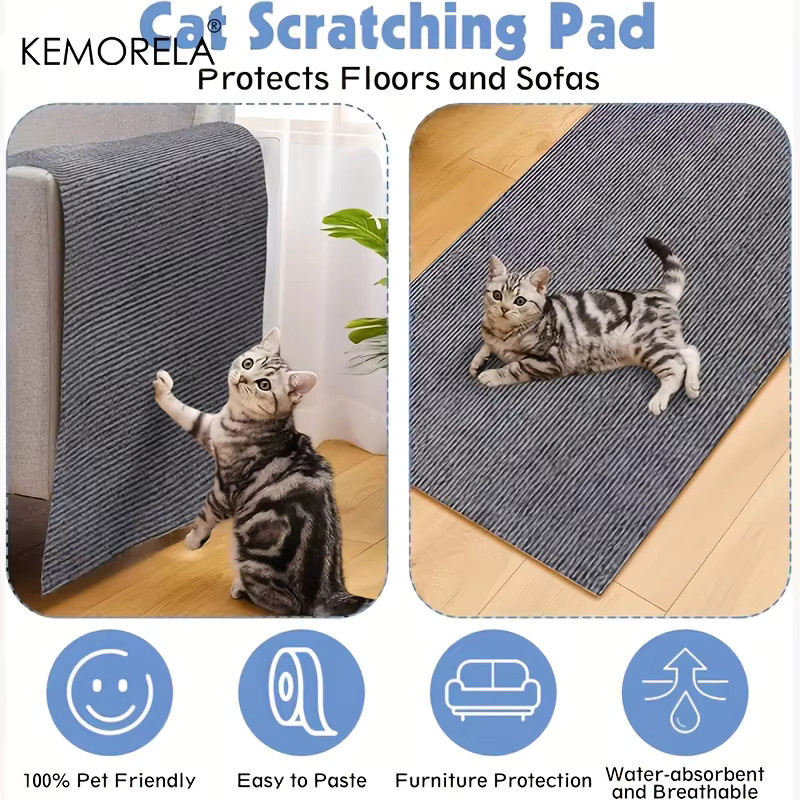 KEMORELA Kratzmatte für Katzen als selbstklebender Möbelschutz in Grau, wasserdicht und kratzfest - Bild 3