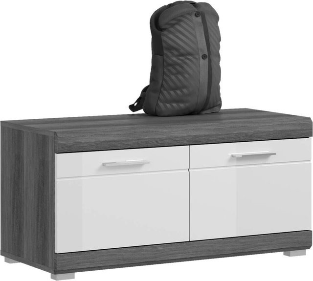 Sitzbank SCOUT von xonox.home in Rauchsilber und Weiß mit Hochglanz-Finish, B/H/T: 90 x 44 x 40 cm - Bild 1