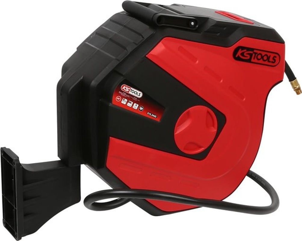KS Tools Automatischer Druckluftschlauch-Aufroller, Rot, Wandmontage - Bild 2