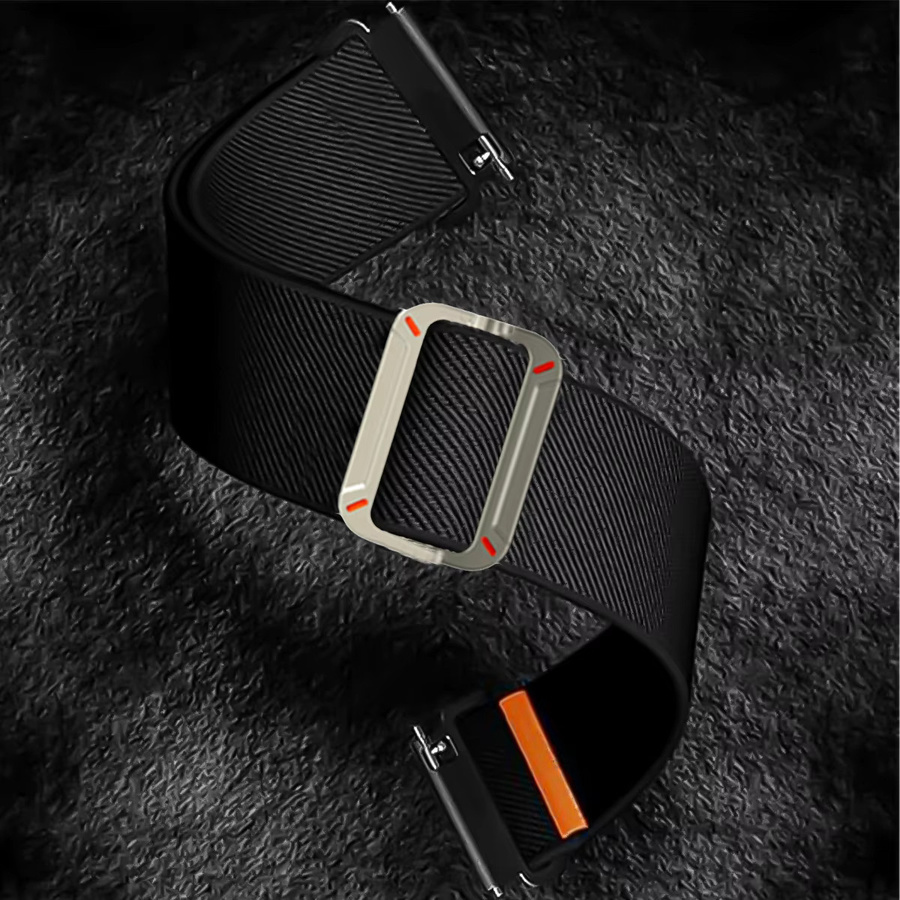 OAKCHARM Uhrenarmband Nylon, Schwarz, Unisex, 22 mm, 20 mm - Bild 2