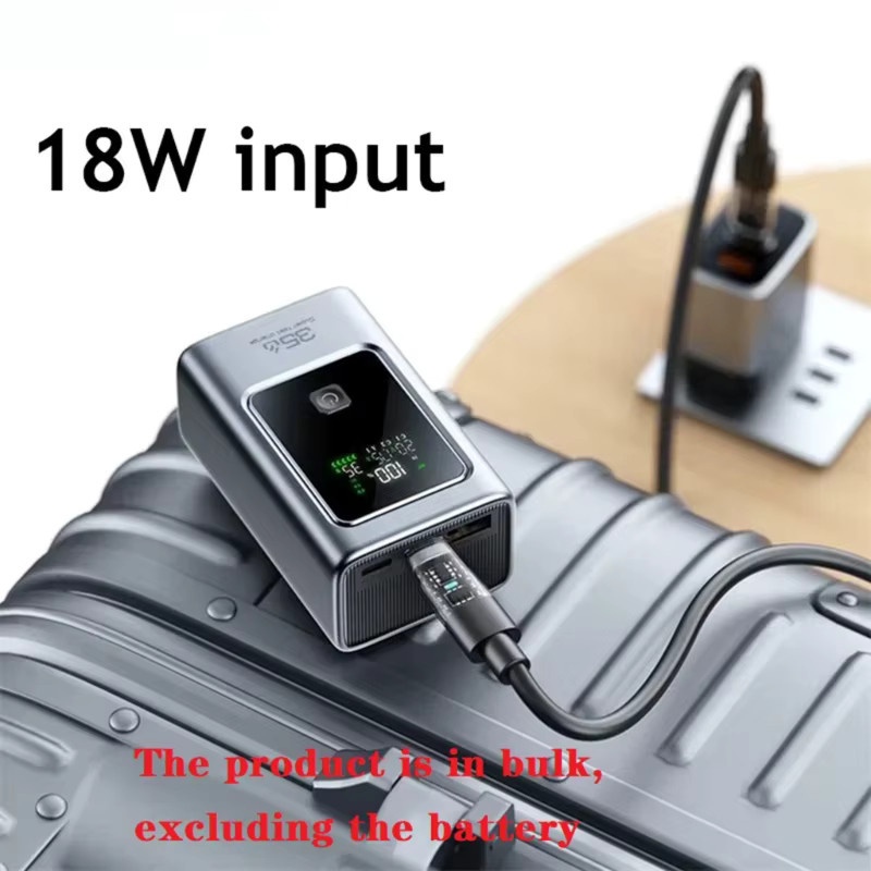 OOTDTY 35W Schnellladende Powerbank-Hülle mit Dual-USB-Typ-C-Anschluss in Grau für iPhone, Xiaomi und Huawei - Bild 4
