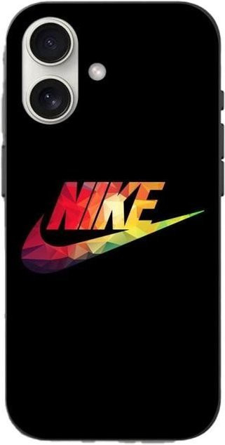 Nike iPhone 16 Hülle mit buntem Logo in Schwarz - Bild 1