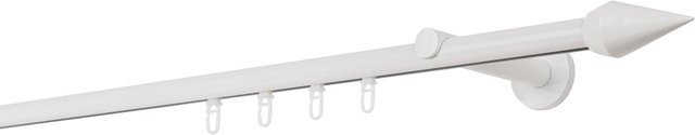 Ondeco Gardinenstange auf Maß Weiß, 1-lauf mit Wandträger 12 cm und Gleiter, Innenlauf 20 mm - Bild 1