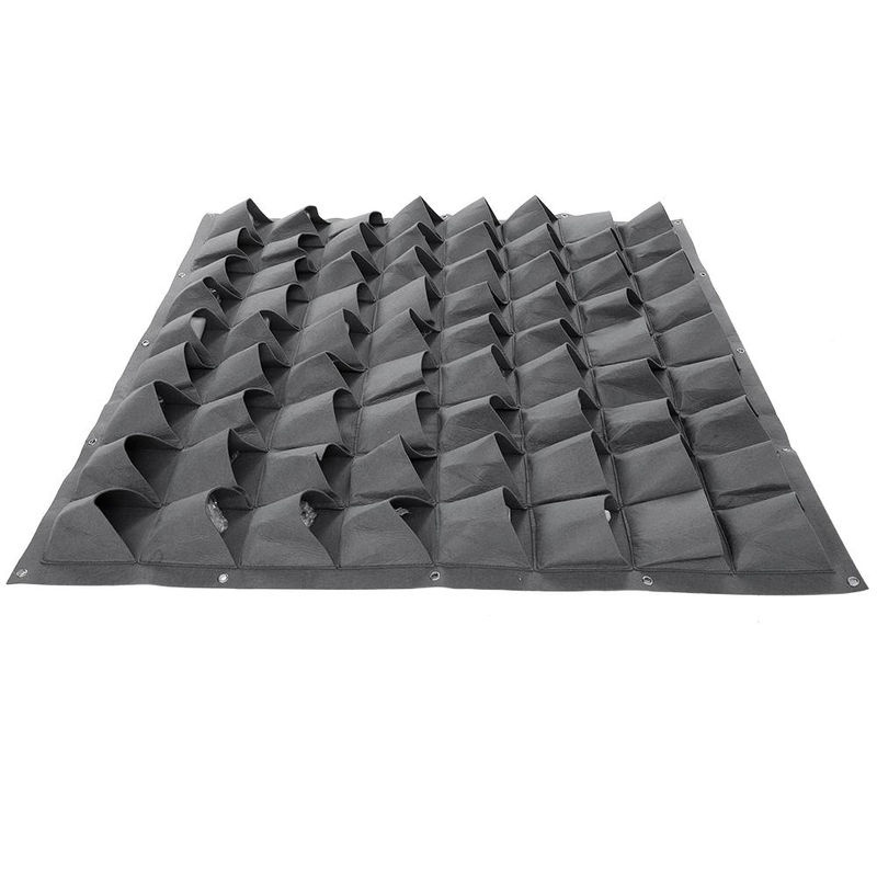 TOMTOP JMS Vertikale Wand-Pflanzanlage mit 72 Taschen aus Filz für Indoor und Outdoor, Grau - Bild 4