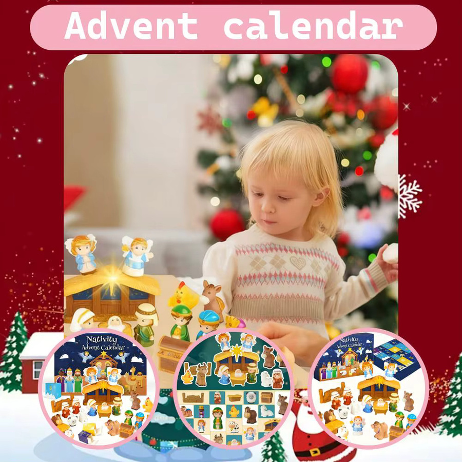Dekorativer Adventskalender für Weihnachten 2025 in Blau und Multicolour für Kinder, Jungen, Mädchen und Erwachsene - Bild 4