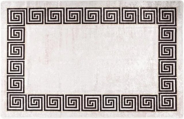 vidaXL Teppich aus Polyester, Waschbar und Rutschfest, Hellbeige, B/T: 80 x 150 cm - Bild 1