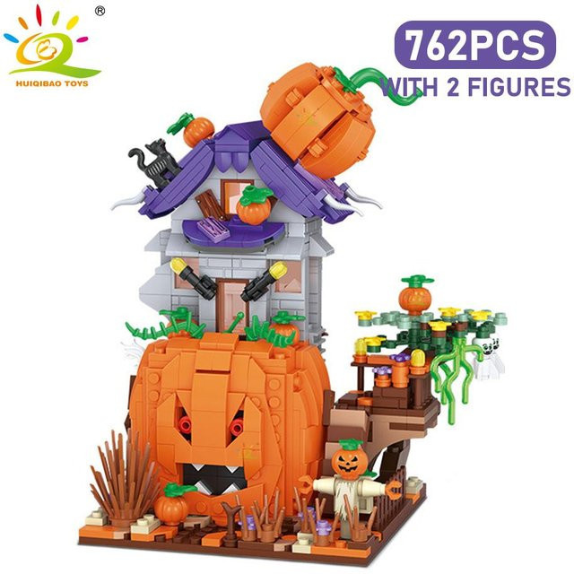 Wucifang Bags Halloween Mini Kürbishaus DIY Bausteine Set, ab 6 Jahren - Bild 1