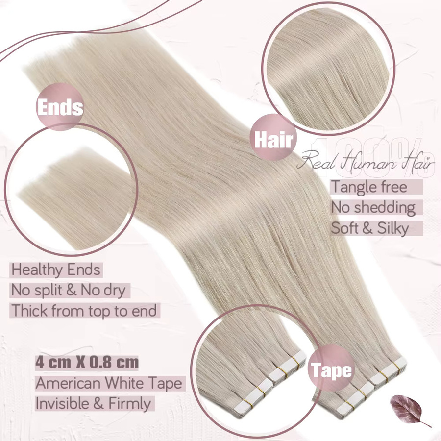 Ugeat Tape-in Haarverlängerungen, Echthaar, Brasilianisches Remy-Haar, Balayage, Damen - Bild 2