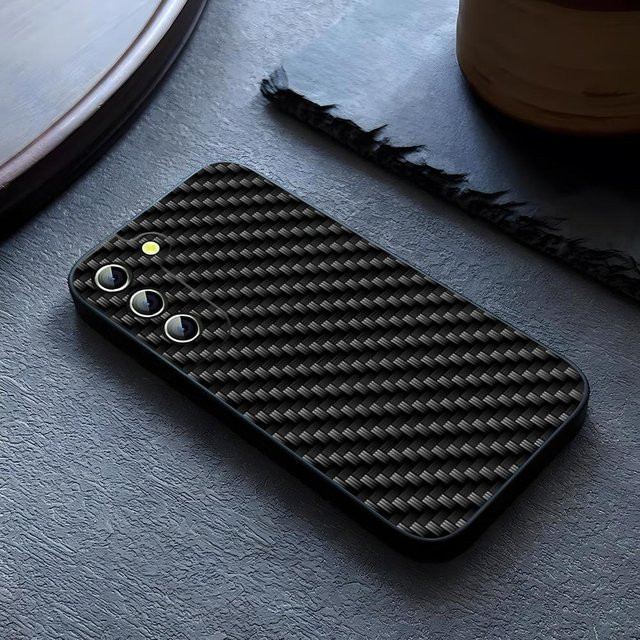 Schmiedekohlenstoff Handyhülle für Samsung Galaxy S26 S25 S24 S23 S22 S21 S20 Ultra Plus FE A55 A54 A53 A24 in Schwarz - Bild 1
