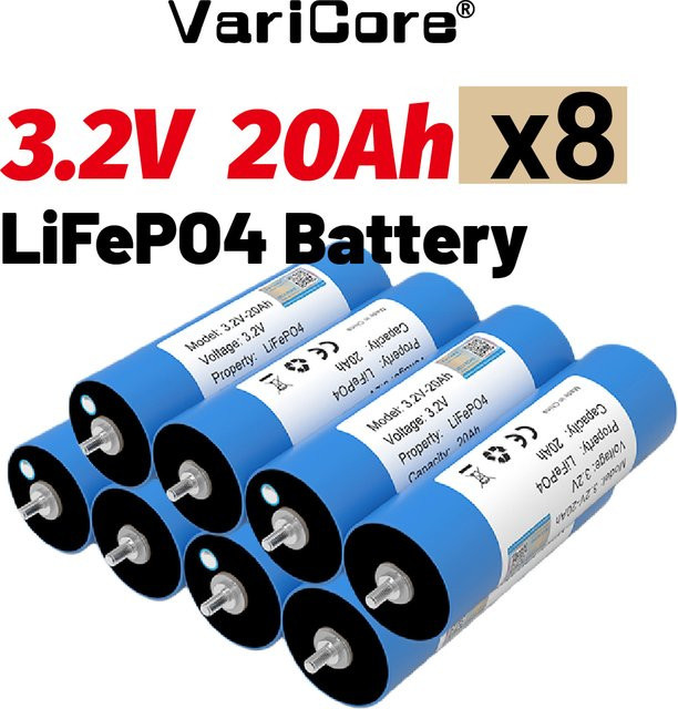 VariCore LiFePO4 Batterie 3,2V 20Ah Blau, wiederaufladbare Tiefzyklusbatterie mit 2000 Zyklen für Solar, EV, RV und Golfcarts - Bild 1