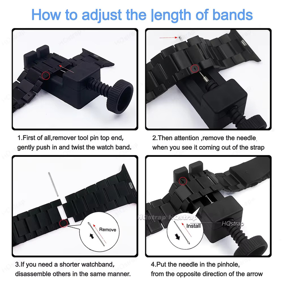 HQstrap Uhrenreparaturwerkzeug, Edelstahlband-Einsteller, Unisex - Bild 4