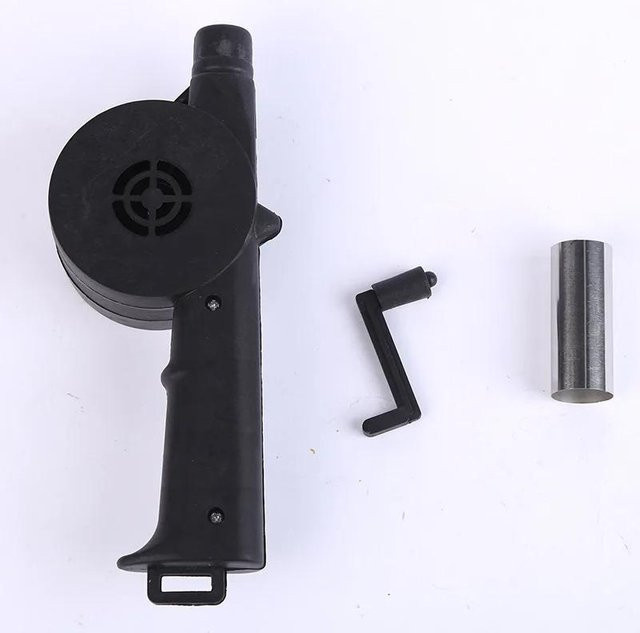 Manueller Grillfächer Black als Luftgebläse für Barbecue und Picknick aus Metall und Edelstahl - Bild 1