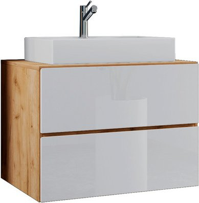 VCM Badmöbel Set Lendas 2-teilig in Beige mit Keramik-Waschbecken und Unterschrank mit Schubladen B/T/H: 80 x 51 x 51 cm - Bild 1