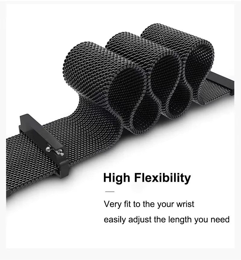 Uhrenarmband Milanaise, Edelstahl, 22 mm, Unisex - Bild 4