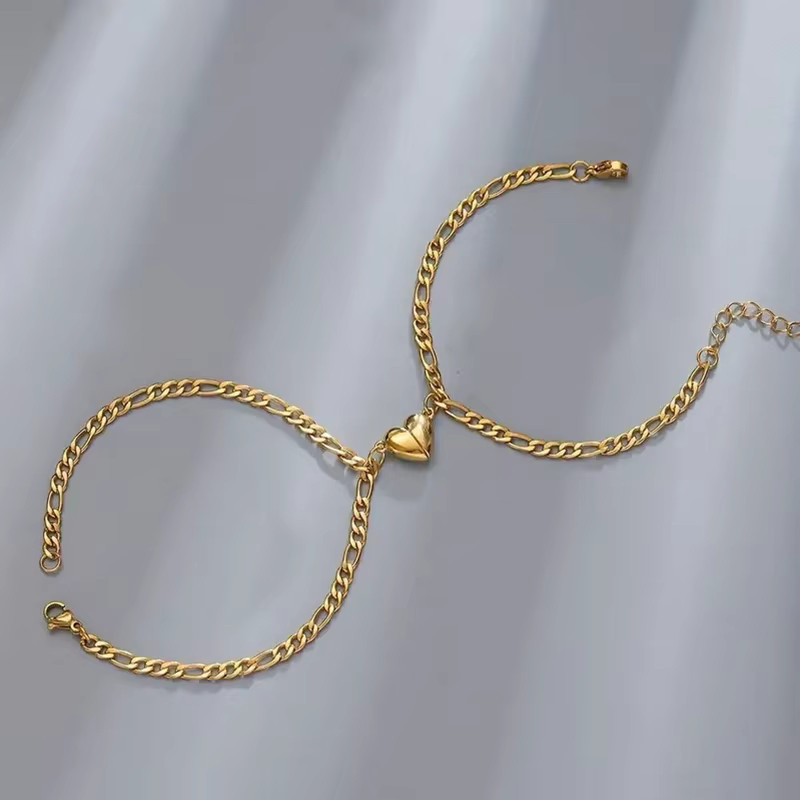 ANENJERY Armband, Edelstahl, Herz, Gold, Damen - Bild 2