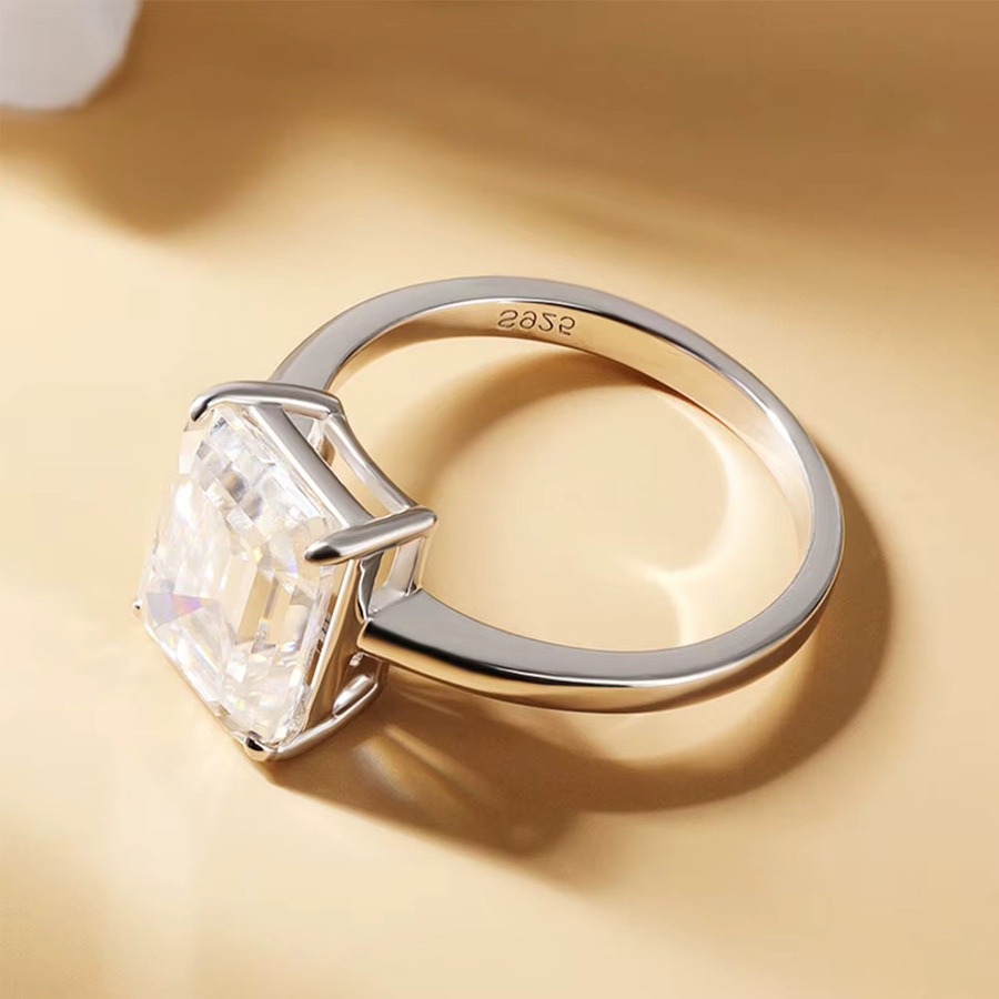 Houtros Verlobungsring, 925 Silber, Moissanit, Damen - Bild 3