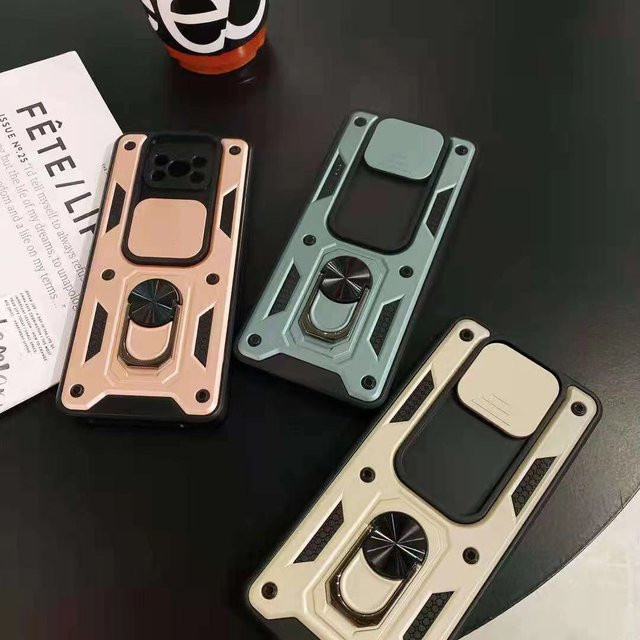 Stoßfeste NFC Schutzhülle für Xiaomi Poco X3 Pro mit magnetischem Ring und Kamera-Schutz in Gold - Bild 1
