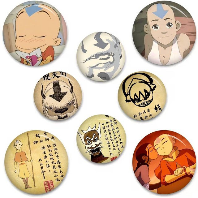Brosche Anime Avatar The Last Airbender, Runde Anstecknadel - Bild 1