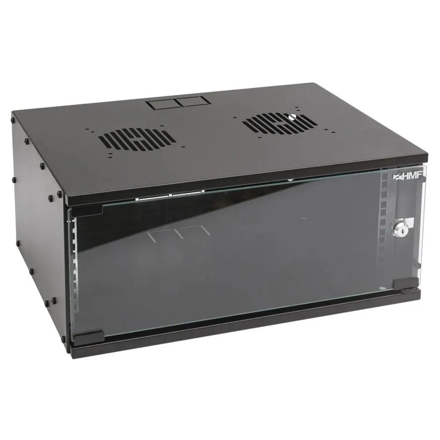 HMF Serverschrank Netzwerkschrank 19 Zoll 4HE Schwarz unmontiert - Bild 2