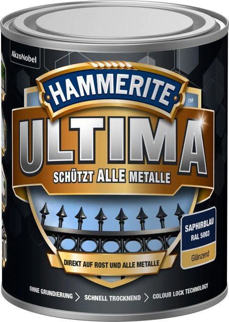 Hammerite Ultima Premium Metall-Schutzlack glänzend Saphirblau 0,75 l - Bild 1
