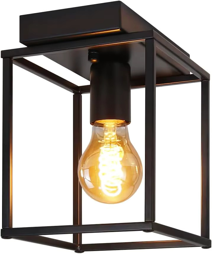 Nettlife Retro Deckenleuchte aus Metall in Schwarz im Industrial Design für E27 Leuchtmittel - Bild 8