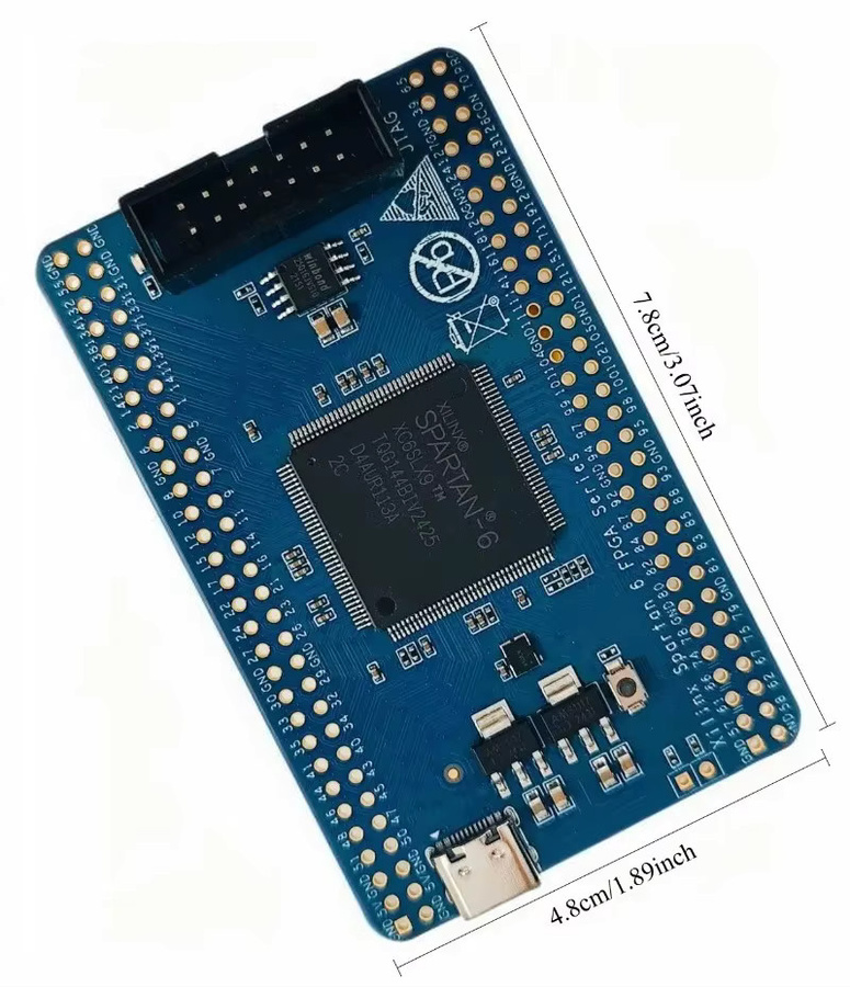Xilinx Spartan 6 XC6SLX9-2TQG144 FPGA Core Board in Blau - Bild 3