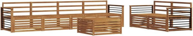 vidaXL Outdoor-Sofagarnitur 7-teilig aus Akazienholz in Braun mit Latten-Design - Bild 1